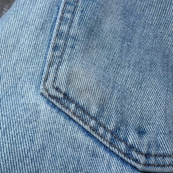 Wrangler Blue Jeans Mens 32x34 Denim Relaxed Fit Denim Straight Leg Y2K Distress - Picture 9 of 16